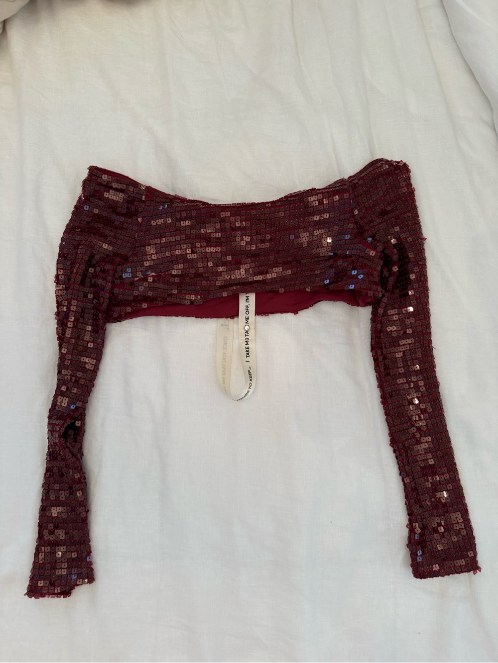 MARS THE LABEL THE NIA SEQUIN MAXI SKIRT SET IN WINE - Picture 11 of 14